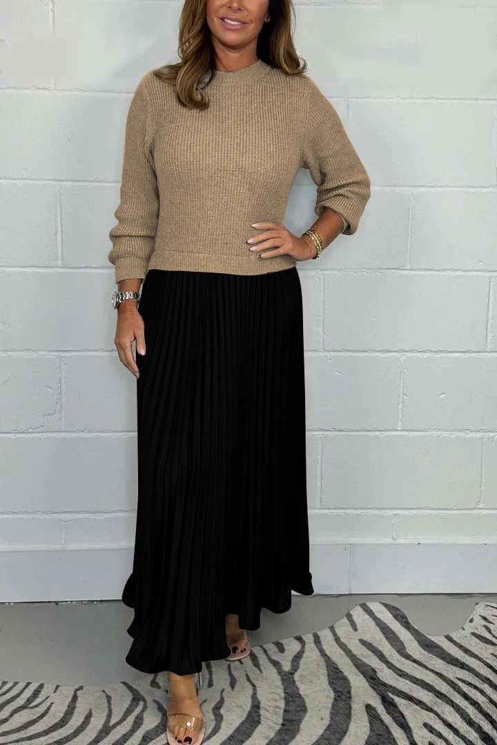 Ella | Maxi Dress with Sweater & Pleated Skirt