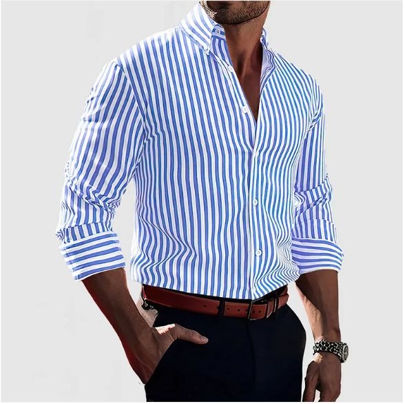 Curtis | Classic Long Sleeve Striped Shirt