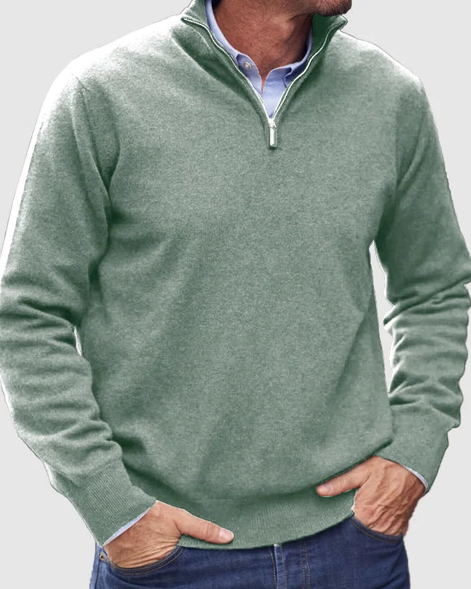 Kenneth | Long Sleeve Zip-Up Sweater