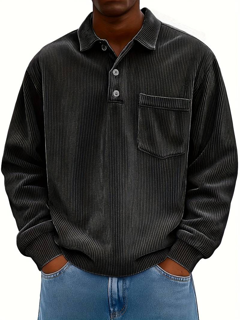 Patrick | Long Sleeve Turned Collar Velvet Shirt