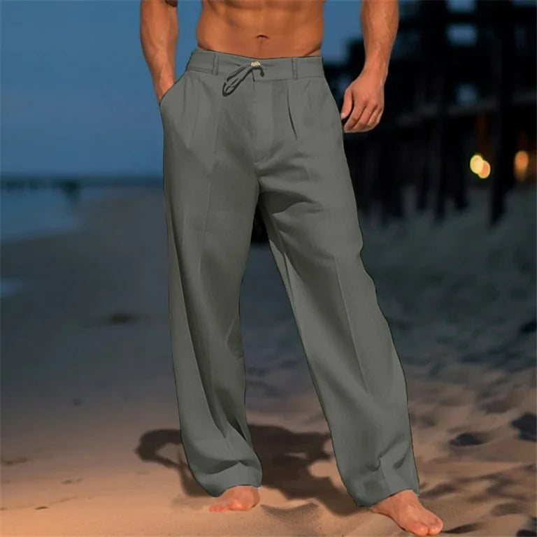 Aiden | Plain Linen Trouser