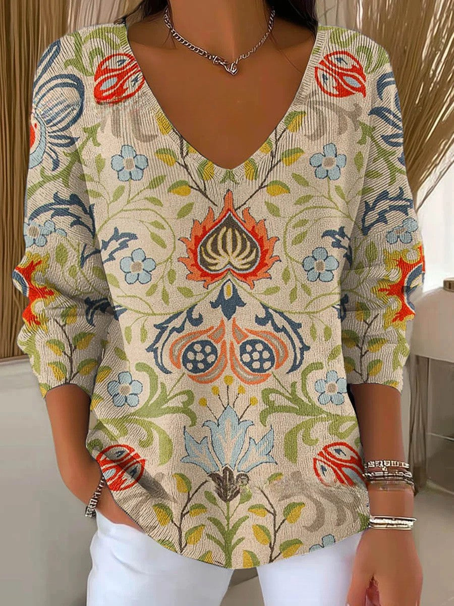 Elizabeth | Colorful Sweater with V-Neck