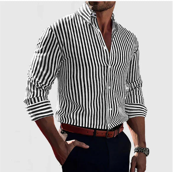 Curtis | Classic Long Sleeve Striped Shirt