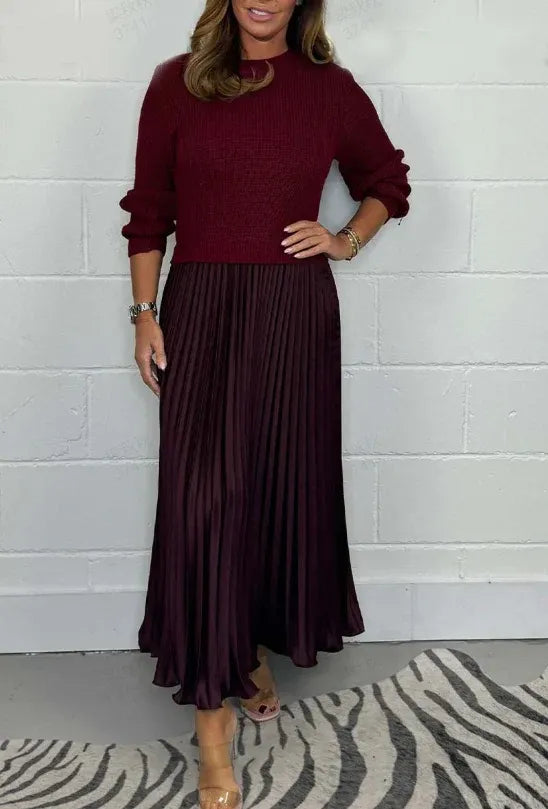 Ella | Maxi Dress with Sweater & Pleated Skirt