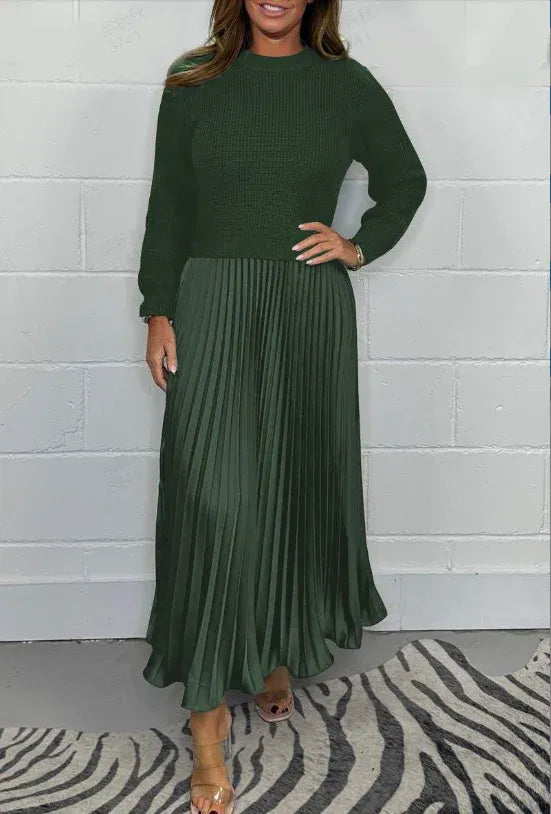 Ella | Maxi Dress with Sweater & Pleated Skirt